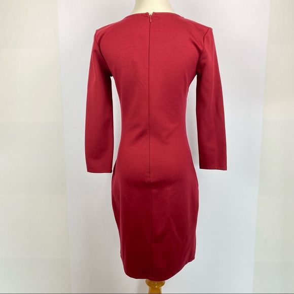 NWT SUGARLIPS Burgundy Bodycon V-neck Mini Dress - Picture 6 of 13